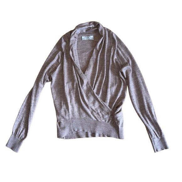 All Saints Wasson Rib Open Front Wool Cardigan Pashmina Pink- Size Medium - Picture 3 of 7